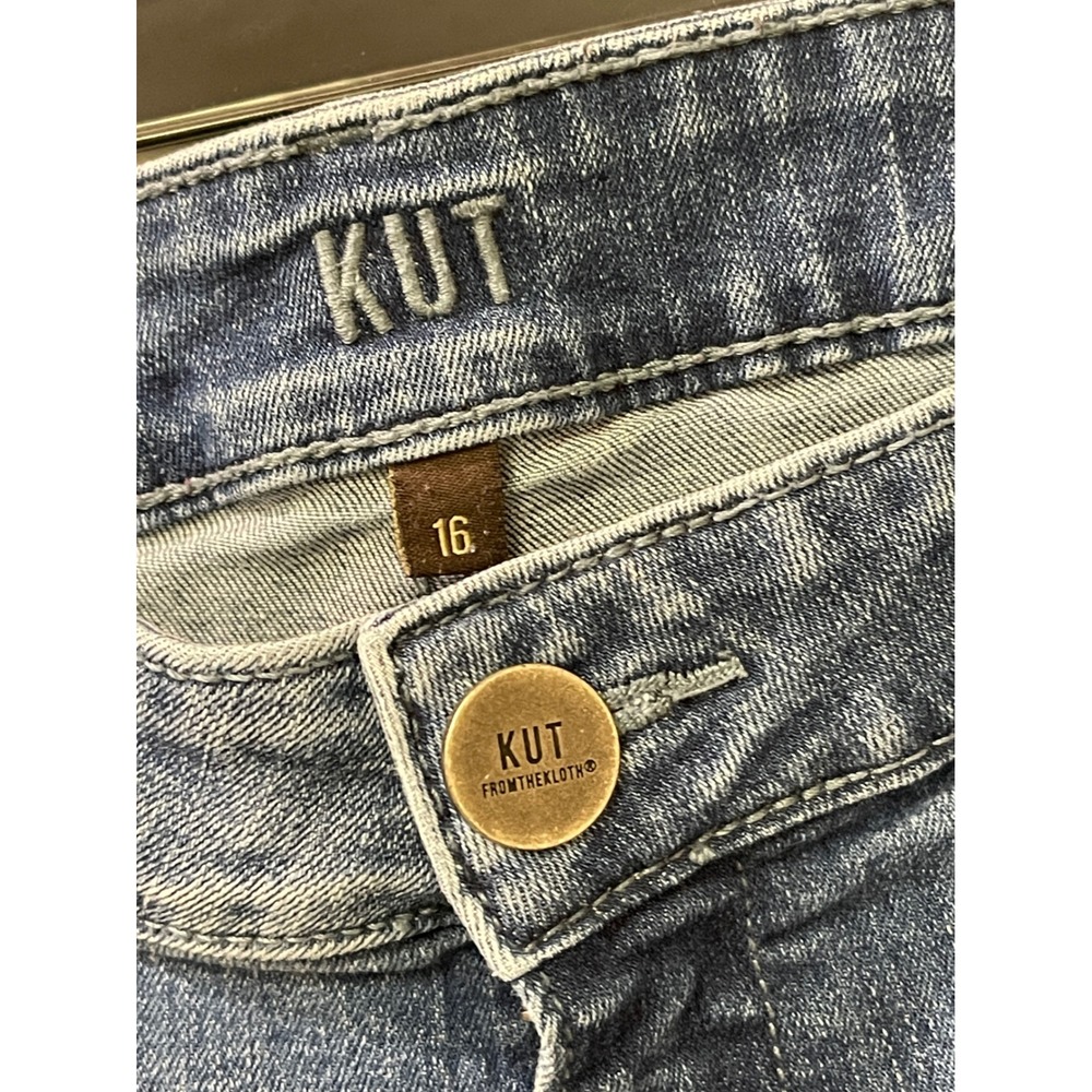 Kut from the Kloth Jeans Womens 16 Blue Stretch Straight Leg Denim - Picture 4 of 17